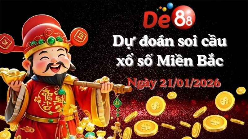DE88 Dự đoán xổ số miền Bắc hôm nay ngày 21/01/2026 [Đỉnh Nhất]