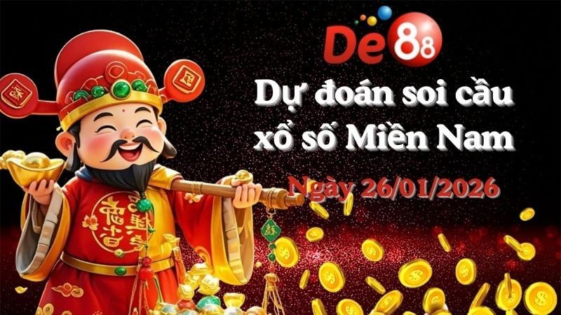 DE88 Dự đoán soi cầu xổ số miền Nam hôm nay ngày 26/01/2026 [Chuẩn Nhất]