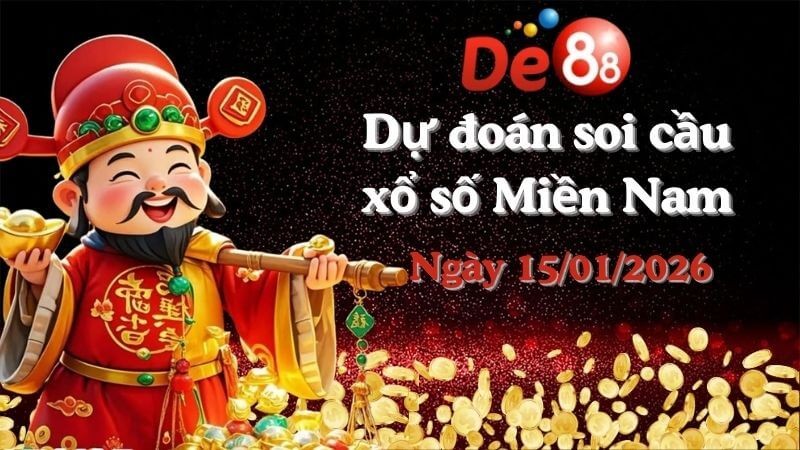 DE88 Dự đoán soi cầu xổ số miền Nam hôm nay ngày 15/01/2026 [Chuẩn Nhất]